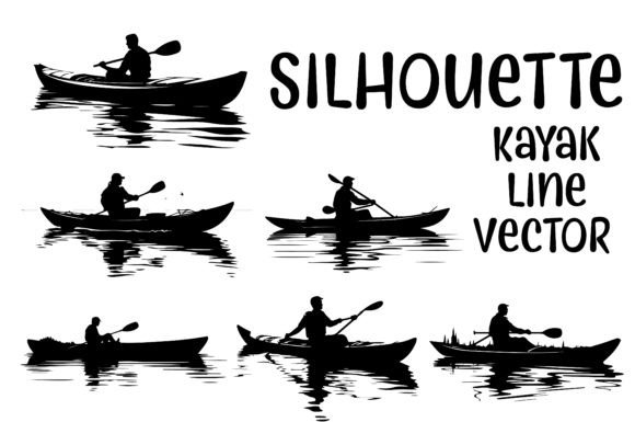 Capture the Adventure with a Kayak Vector Black Silhouette