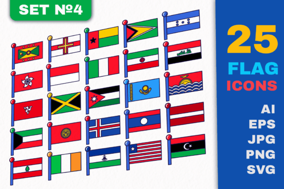 Flag Icons Set 4: Vector Flags for Global Projects