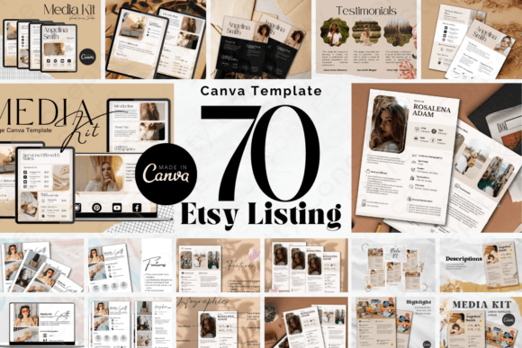 Master Your Etsy Shop with the 70-Page Etsy Listing Canva Template V.2