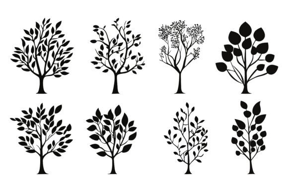 The Elegant Power of the Silhouette Tree Line Drawing Set