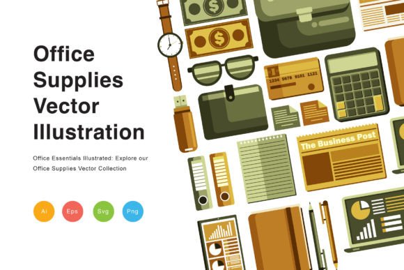 The Visual Language of Productivity: How Office Supplies Vector Illustration Modernizes Professional Communication